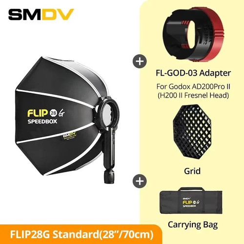 Softbox fuori porta parabolica